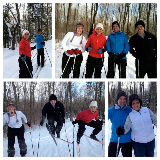 Skiing to work off the cookie calories!